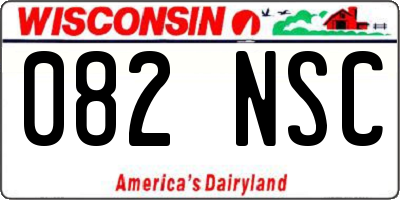 WI license plate 082NSC