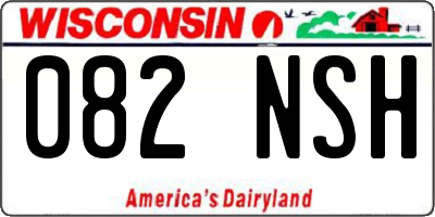 WI license plate 082NSH