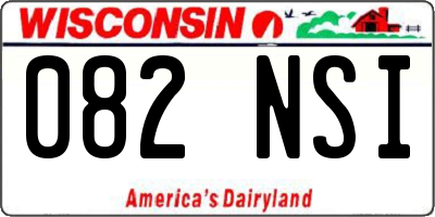 WI license plate 082NSI