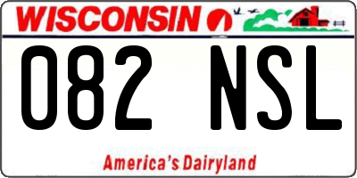 WI license plate 082NSL
