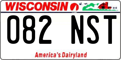 WI license plate 082NST