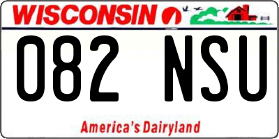 WI license plate 082NSU