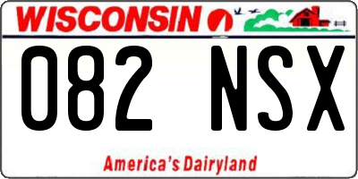 WI license plate 082NSX