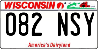 WI license plate 082NSY