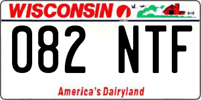 WI license plate 082NTF