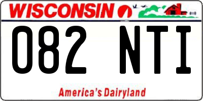 WI license plate 082NTI