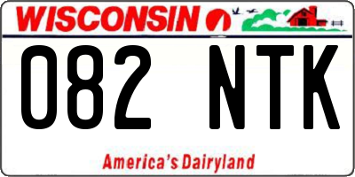 WI license plate 082NTK