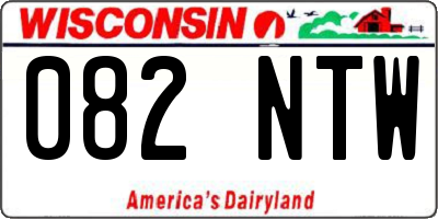 WI license plate 082NTW