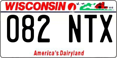 WI license plate 082NTX