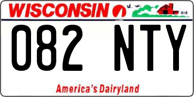 WI license plate 082NTY