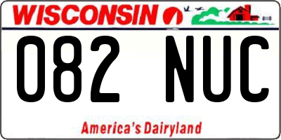 WI license plate 082NUC