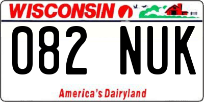 WI license plate 082NUK