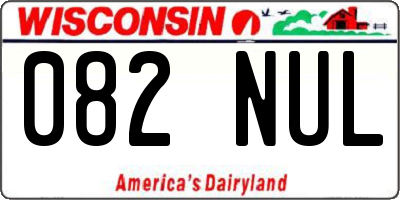 WI license plate 082NUL