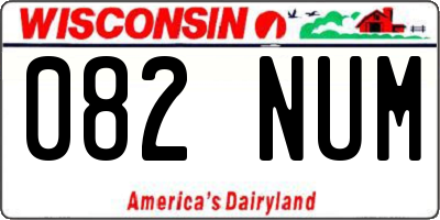 WI license plate 082NUM