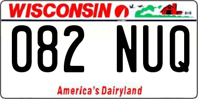 WI license plate 082NUQ