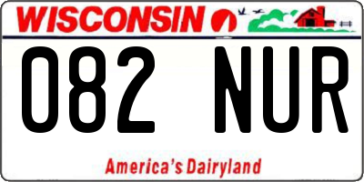 WI license plate 082NUR