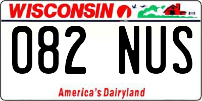 WI license plate 082NUS