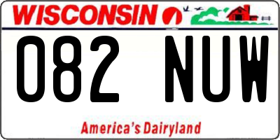 WI license plate 082NUW