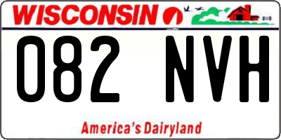 WI license plate 082NVH