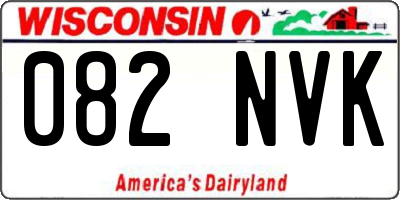 WI license plate 082NVK