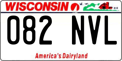 WI license plate 082NVL