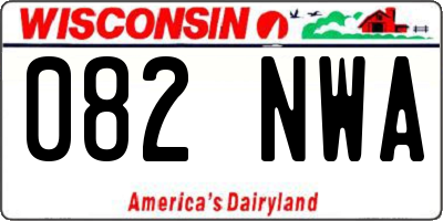 WI license plate 082NWA