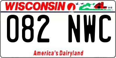 WI license plate 082NWC