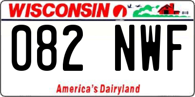 WI license plate 082NWF