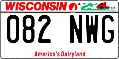 WI license plate 082NWG