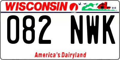 WI license plate 082NWK