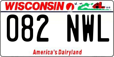 WI license plate 082NWL