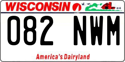 WI license plate 082NWM