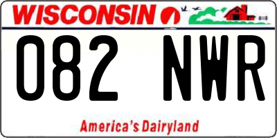 WI license plate 082NWR