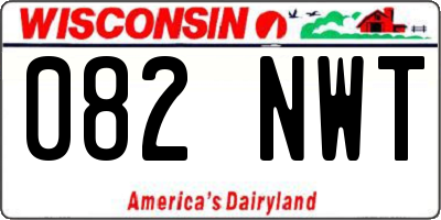 WI license plate 082NWT