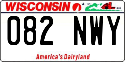 WI license plate 082NWY