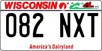 WI license plate 082NXT