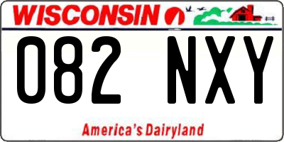 WI license plate 082NXY