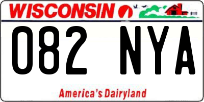 WI license plate 082NYA