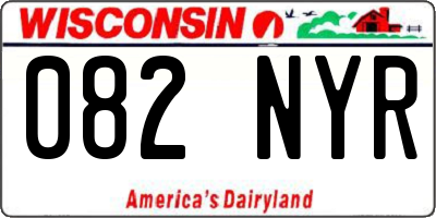 WI license plate 082NYR