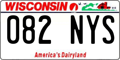 WI license plate 082NYS
