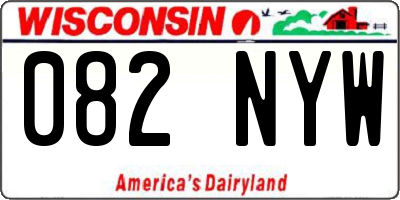 WI license plate 082NYW