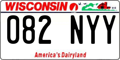 WI license plate 082NYY