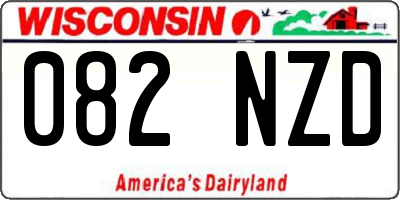 WI license plate 082NZD