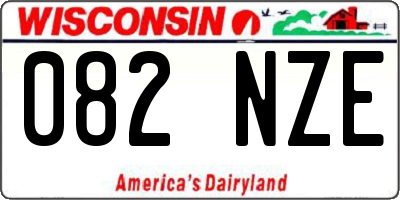 WI license plate 082NZE