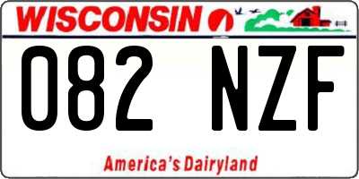 WI license plate 082NZF