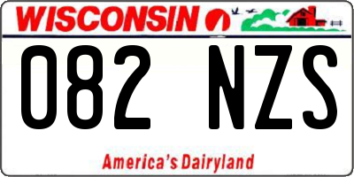 WI license plate 082NZS