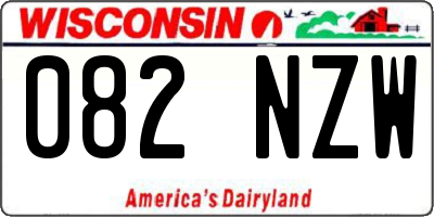WI license plate 082NZW