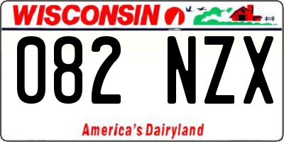 WI license plate 082NZX