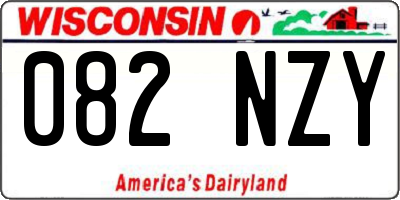 WI license plate 082NZY