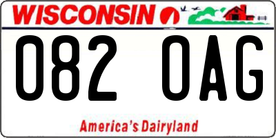 WI license plate 082OAG